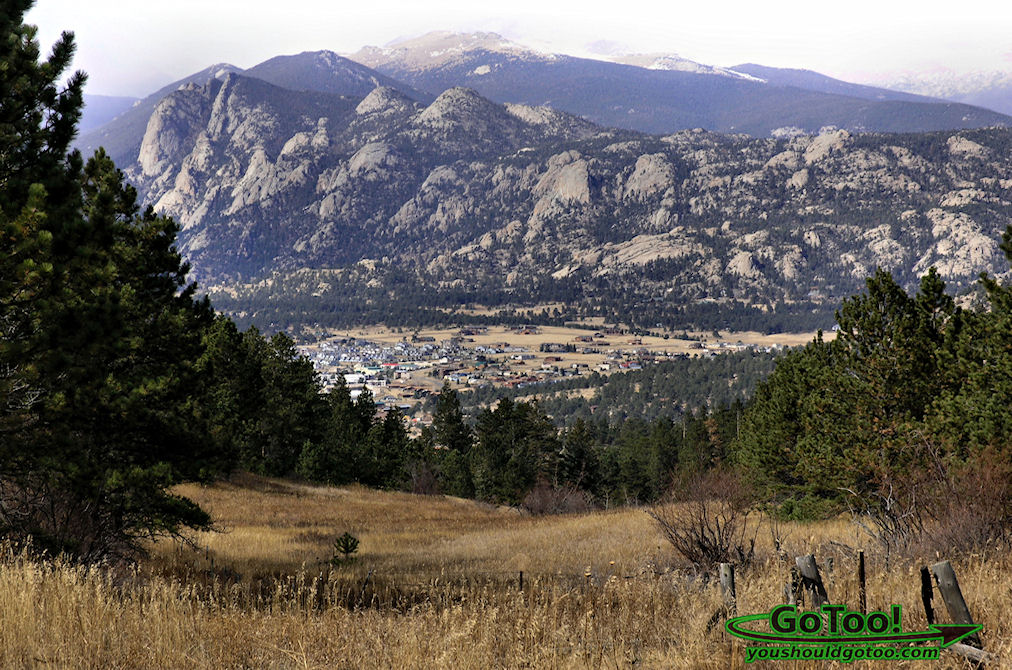 View of Estes Park and the Rocky Mountains